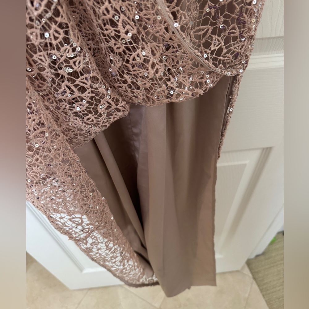 Kay Unger lace sequin pink bisque gown dress brand new with tags! Size 4 - Picture 3 of 10